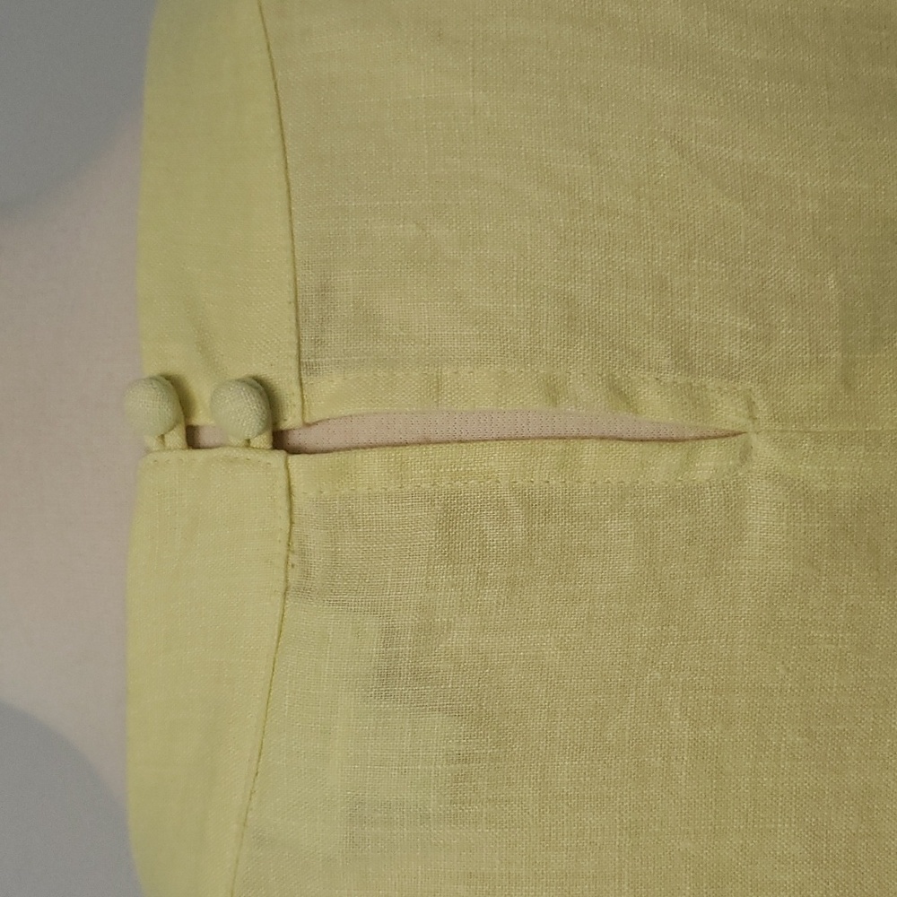 J Jill Love Linen butter-yellow linen midi dress with‎ pockets size large - Picture 9 of 14